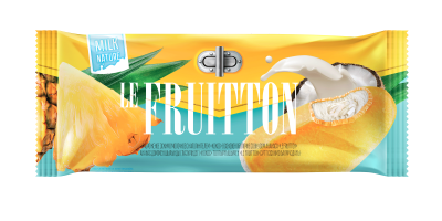 «Le Fruitton» молочное 2,5% с наполнителем "Кокос" в соковой оболочке со вкусом ананаса эскимо  60г